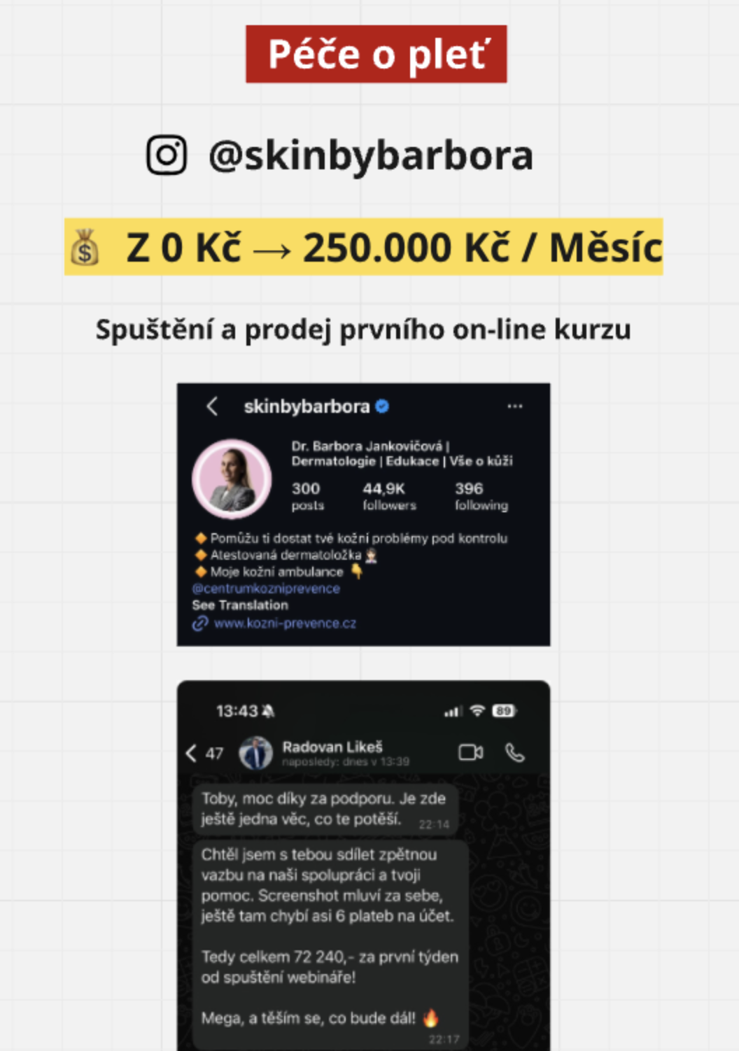 Péče o pleť @skinbybarbora - z 0 Kč na 250 000 Kč měsíčně