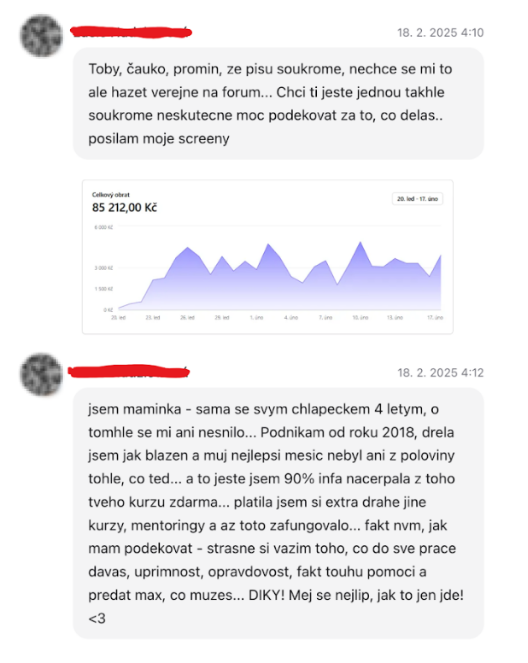 Maminka na mateřské - 85 212 Kč měsíční obrat díky kurzu